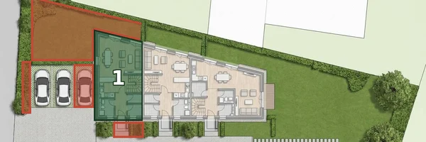 Lage von Haus 1 in der Häuserzeile